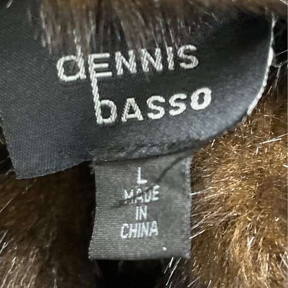 Dennis Basso Denim Jean Jacket With Brown Faux Fur Collar & Cuffs For Women Sz L - Picture 9 of 12
